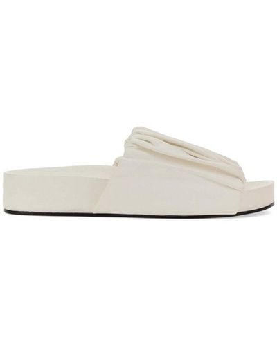 Jil Sander Low Leather Sandals - White