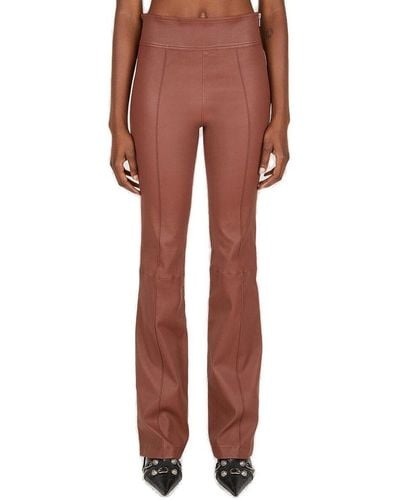 Helmut Lang High-waist Leather Trousers - Red