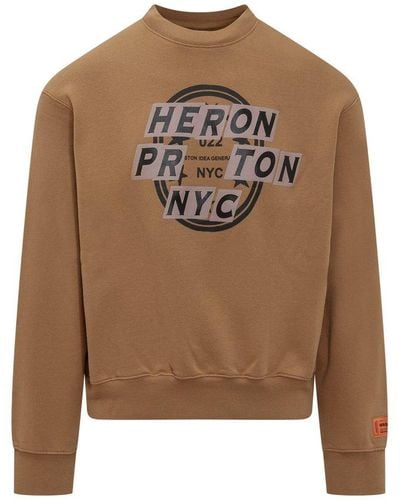 Heron Preston Sweatshirt With Logo - Brown