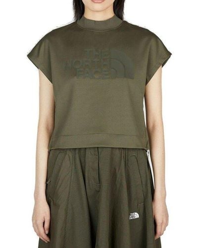 The North Face Logo Print Cropped T-shirt - Green