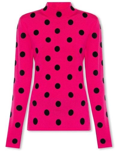 Versace Jumper With Standing Collar - Pink