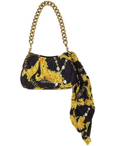 Versace Chain Couture Print Small Shoulder Bag - Metallic