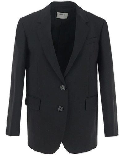 Sportmax Biella Oversize Wool Blazer - Black
