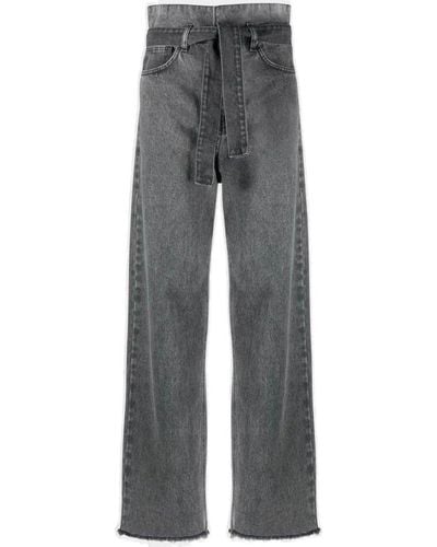 Societe Anonyme Gheripsa Tied-waist Wide-leg Jeans - Grey