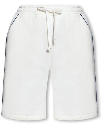 Gucci Logo Embroidered Drawstring Shorts - White