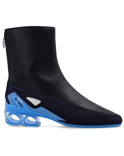 Raf Simons Cycloid Perforated Detailed Ankle Boots - Blue