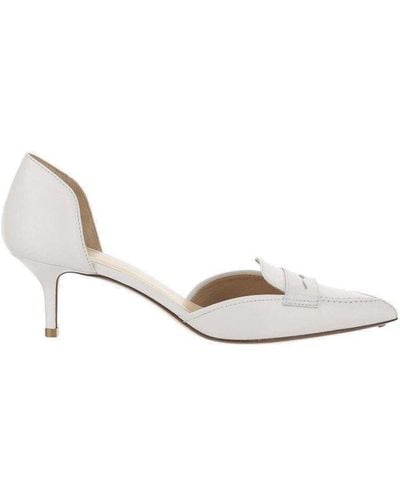 Francesco Russo Pointed Toe Court Shoes - White