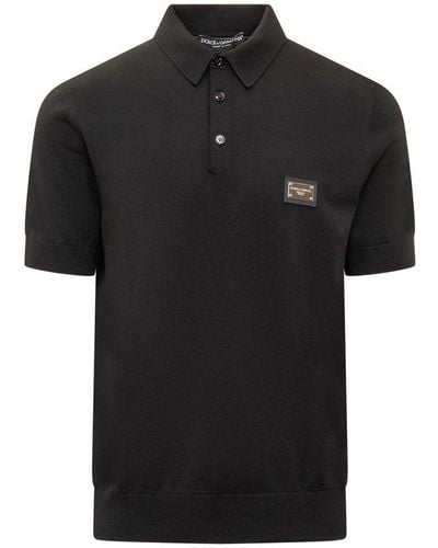 Dolce & Gabbana Polo Shirt With Logo - Black