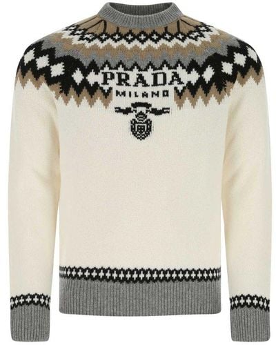Prada Embroidered Cashmere Sweater - Black