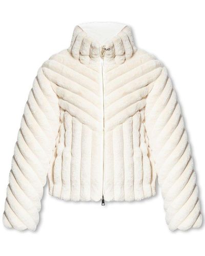 Moncler 'pedrix' Faux Fur Jacket, - Natural