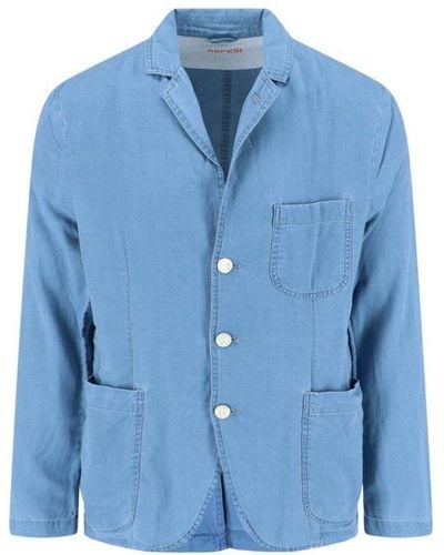 Aspesi Buttoned Sleeved Jacket - Blue