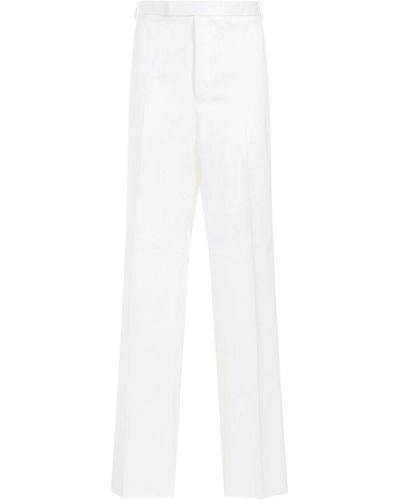 Thom Browne Straight Leg Tailored Trousers - White