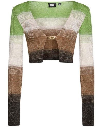 Gcds Striped Knit Cardigan - Green