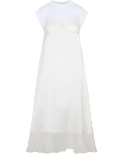 Sacai Cotton Jersey Dress - White