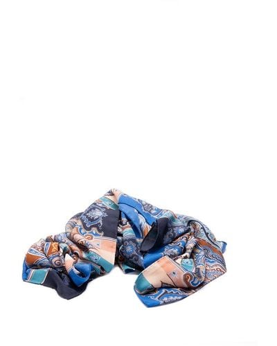 Etro Paisley Printed Squared Scarf - Blue