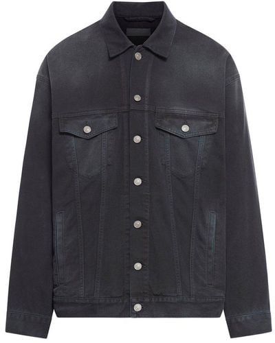 Balenciaga Oversized Button-up Denim Jacket - Black