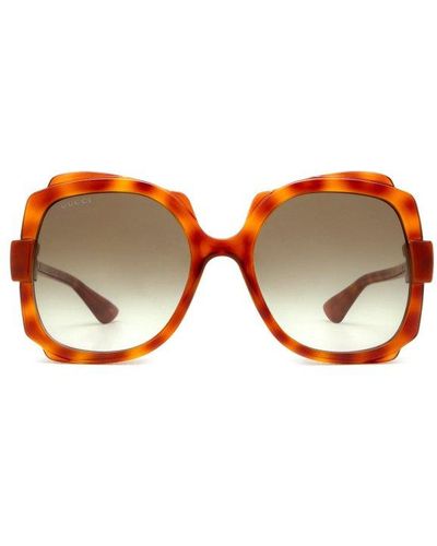 Gucci Square Frame Sunglasses - Orange