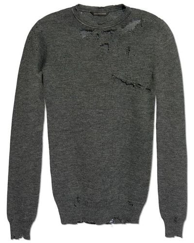 Balenciaga Sweater With Tears - Gray