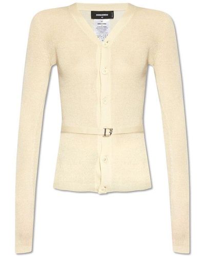 DSquared² Buttoned Cardigan, - Natural