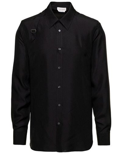 Alexander McQueen Harness Stretch-cotton Shirt - Black