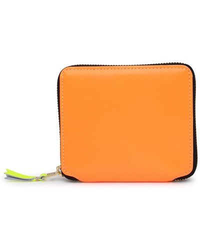 Comme des Garçons Neon Orange Leather Wallet