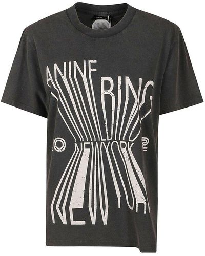 Anine Bing Logo Print T-Shirt - Black