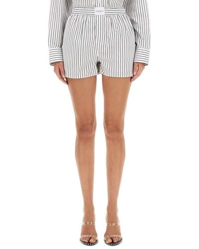 T By Alexander Wang Shorts With Logo - Gray