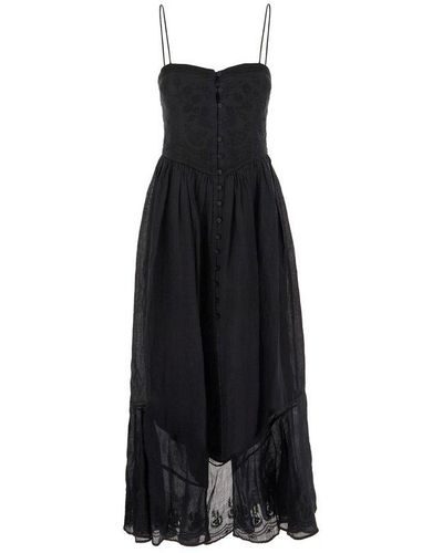 Isabel Marant Strapped Buttoned Midi Dress - Black