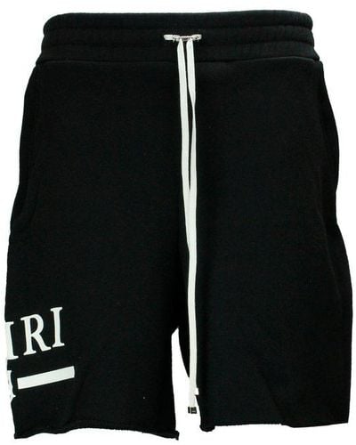Amiri Logo Printed Drawstring Shorts - Black