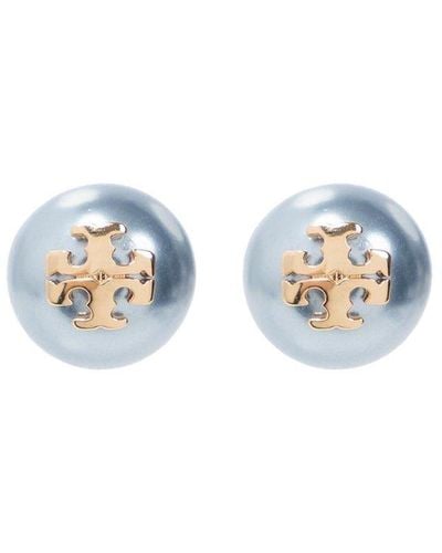 Tory Burch 'kira' Earrings With Glass Pearls, - Blue