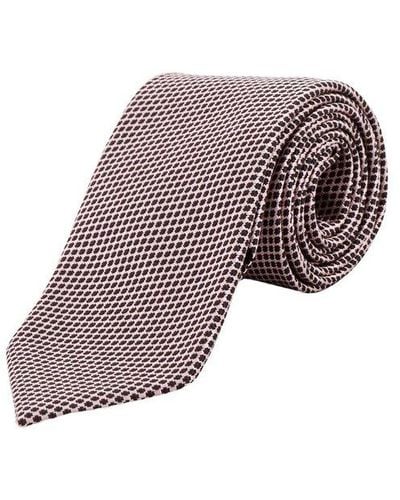 Tom Ford Geometric-embroidered Pointed Tip Tie - Grey