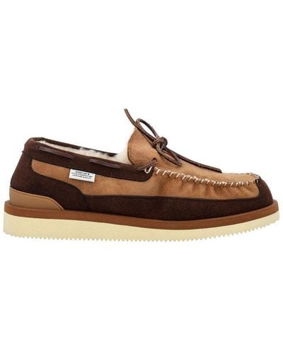 Suicoke Shearling-lined Loafers - Brown
