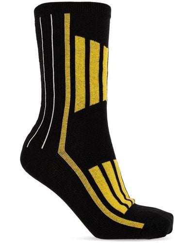 Ganni Striped Socks, - Black