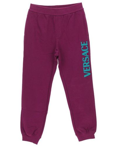 Versace Logo Detailed Sweatpants - Purple