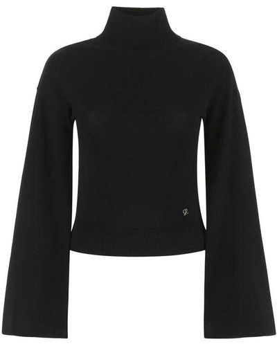 Loewe Bell Sleeved High Neck Sweater - Black