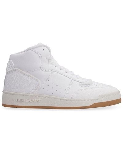 Saint Laurent Sl/80 Leather High-top Sneakers - White