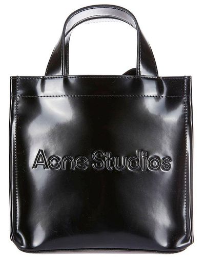 Acne Studios Logo Embossed Mini Tote Bag - Black