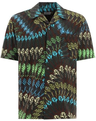 Marcelo Burlon Feathers Hawaii Shirt - Green