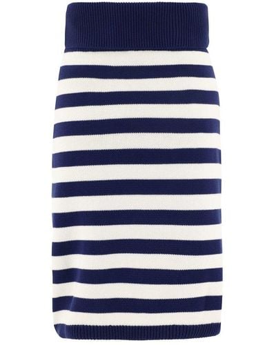 KENZO Rock Striped Midi Skirt - Blue