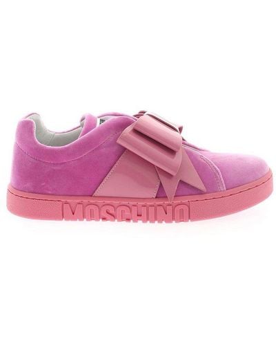 Moschino Bow-detailed Slip-on Trainers - Pink