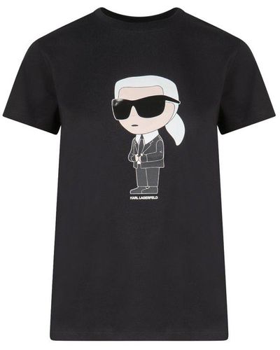 Karl Lagerfeld Ikonik Organic-cotton T-shirt - Black