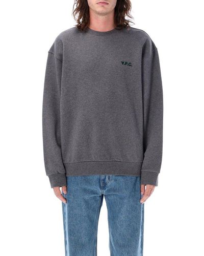 A.P.C. Logo-printed Crewneck Sweatshirt - Grey