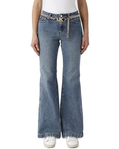 MICHAEL Michael Kors Belted Bootcut High-rise Jeans - Blue