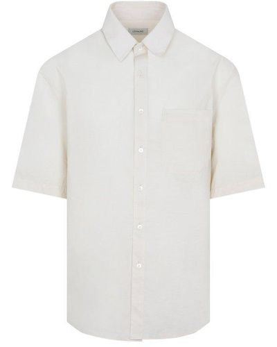 Lemaire Short-sleeved Curved Hem Shirt - White