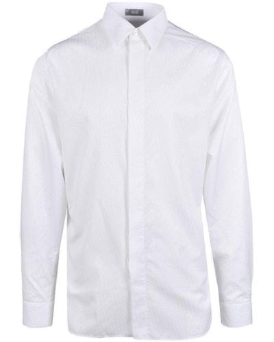 Dior Oblique Long-sleeved Shirt - White