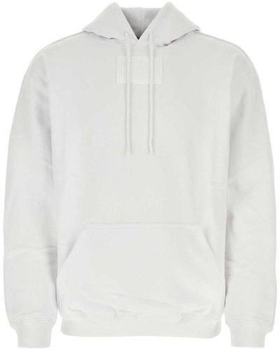 VTMNTS Long Sleeved Barcode Patch Hoodie - White