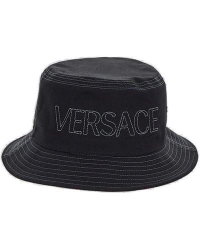 Versace Medusa Drawstring Bucket Hat - Blue