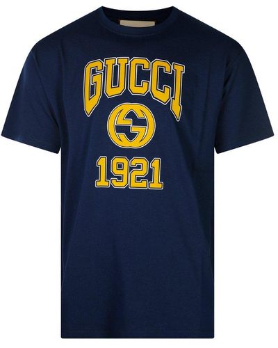 Gucci Printed Jersey T-shirt - Blue