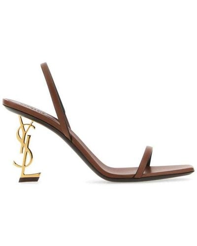 Saint Laurent Opyum Slingback Sandals - Brown