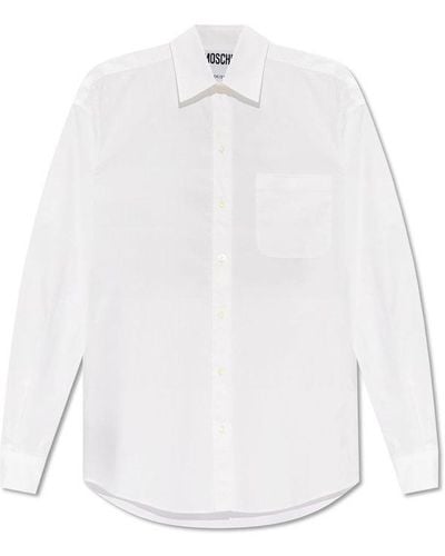 Moschino Logo Printed Long-sleeve Shirt - White